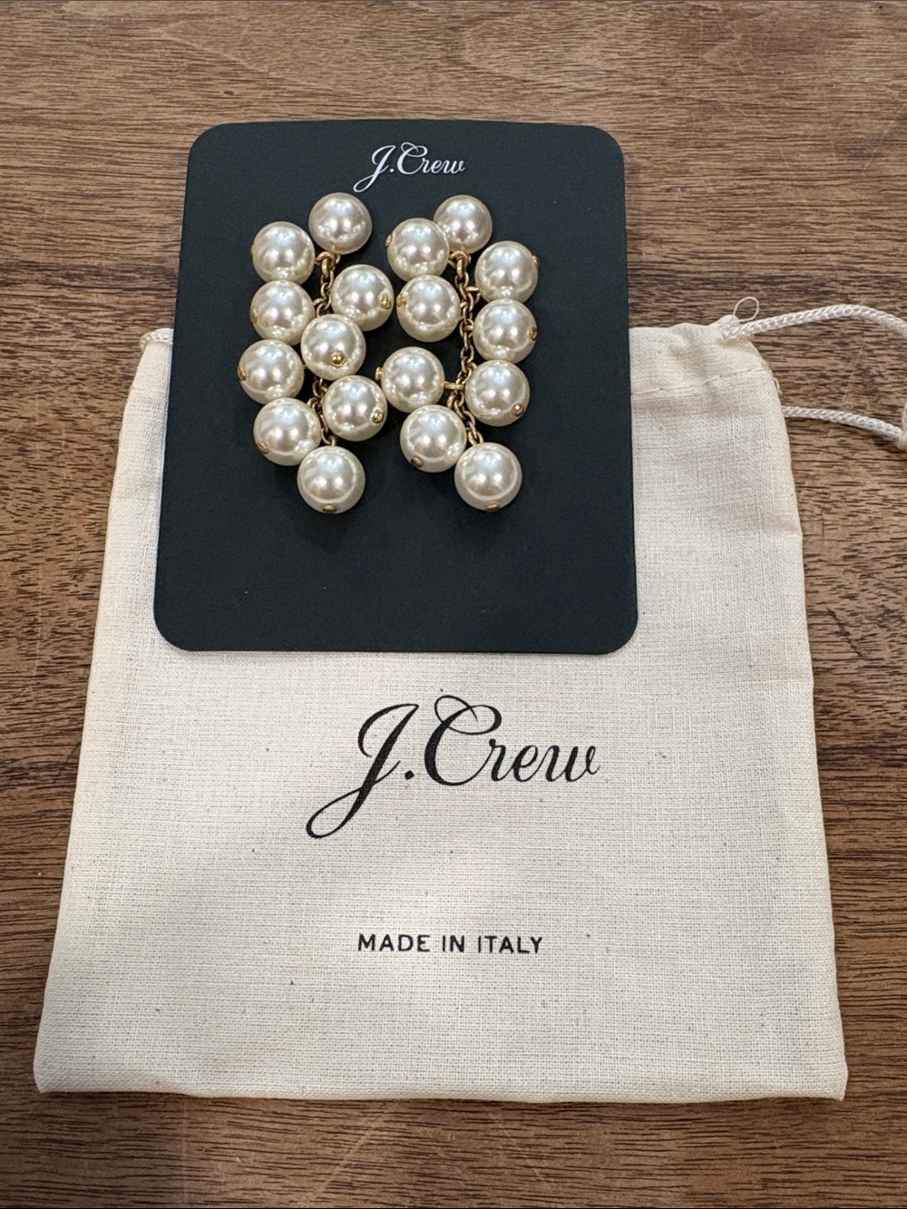 J. Crew Gold-Tone Pearl Cluster Earrings NWT